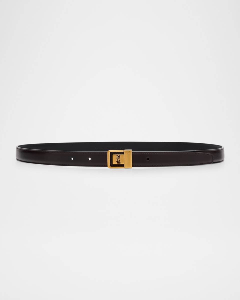 Ceinture YSL Leather Skinny Belt